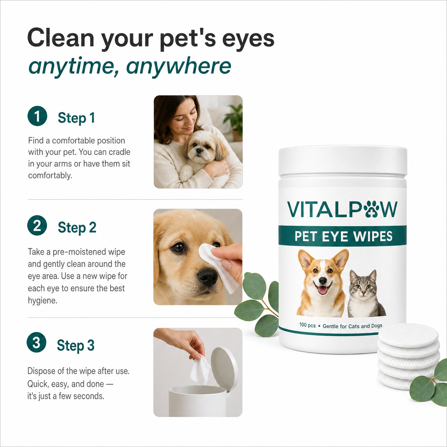 VitalPaw™ Eye Defense Wipes